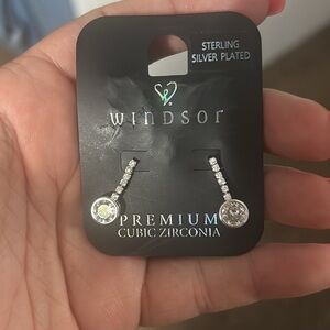 Windsor Silver Crystal Stud Earrings